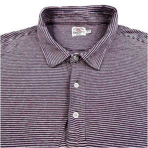 Faherty Isle Polo Shirt Men's XXL Pink Gray Striped Organic Cotton Preppy Modern